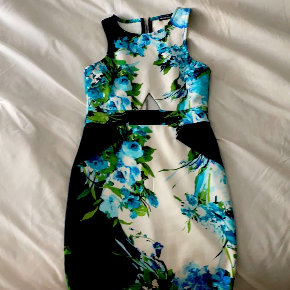 Blue and black floral dress
